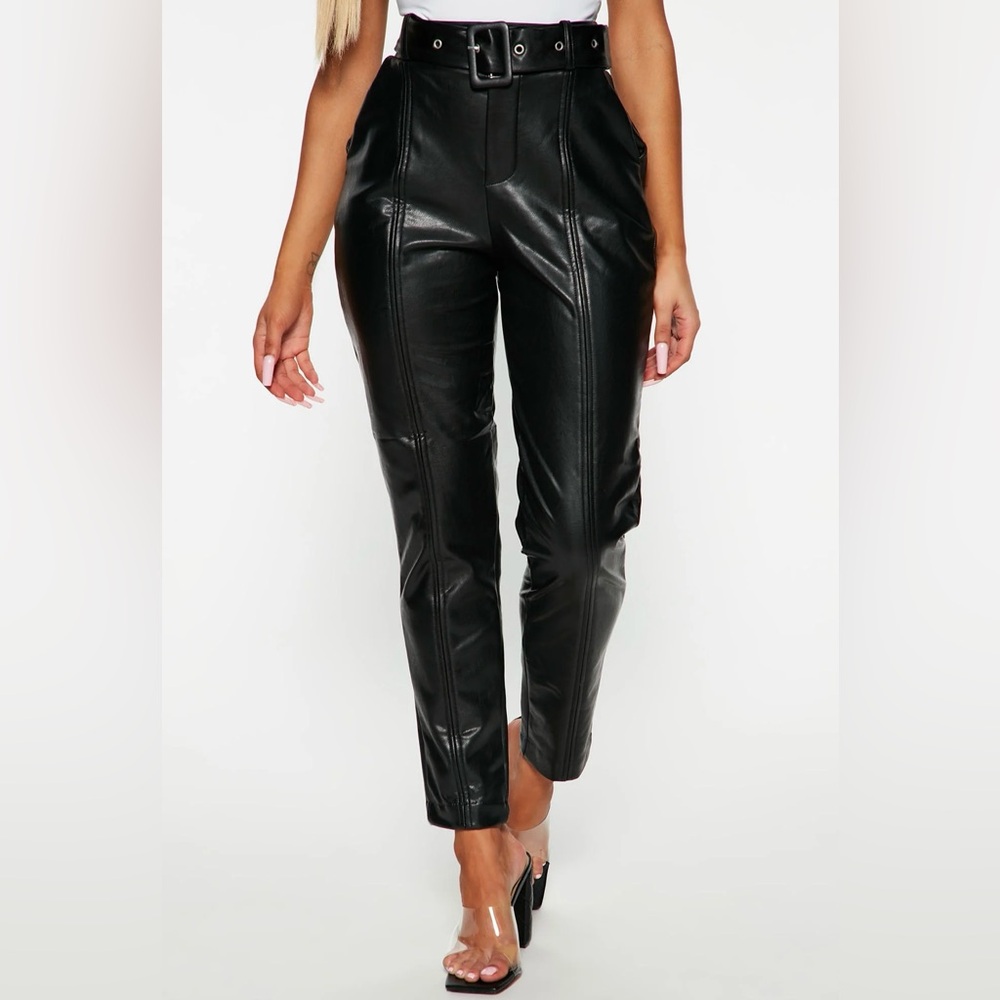 Fashion Nova - Faux Leather Pants - Women's Small - Black
